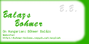 balazs bohmer business card