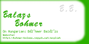 balazs bohmer business card